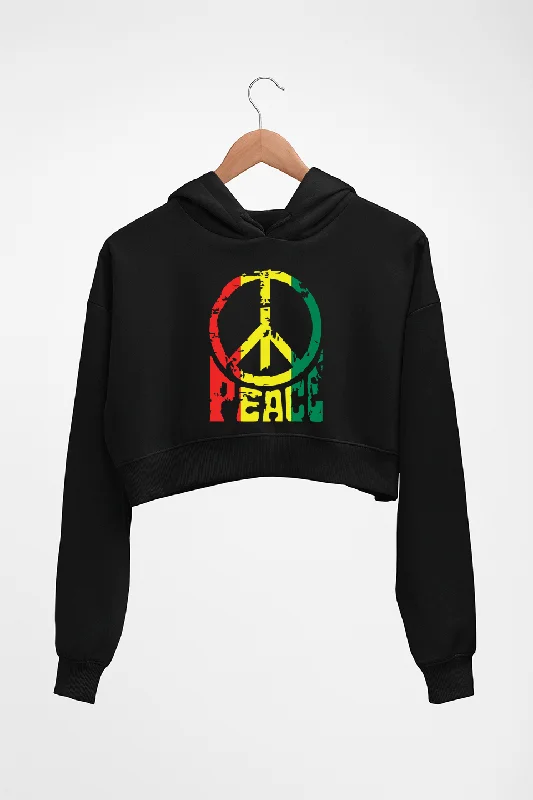 Bob Marley Peace Crop HOODIE FOR WOMEN Hoodie with Monochrome Minimalist Simple