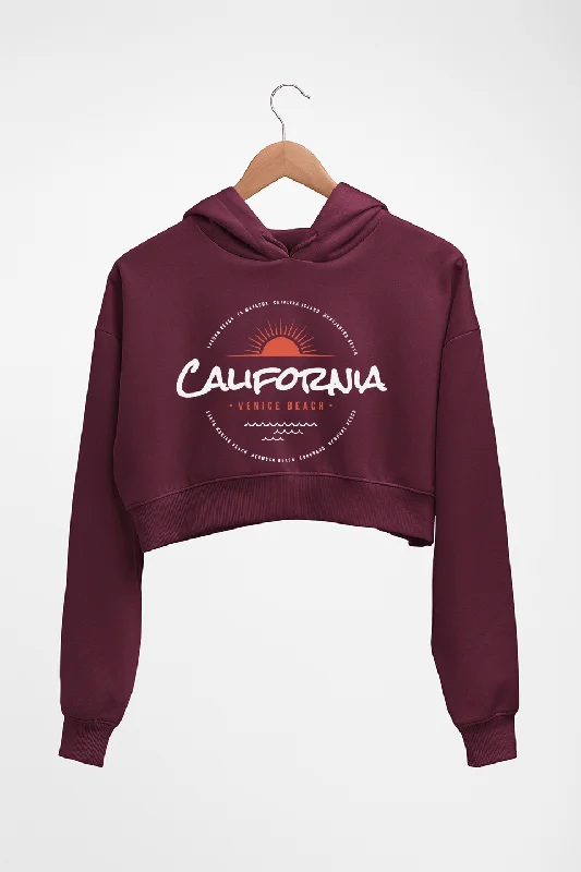 California Crop HOODIE FOR WOMEN Hoodie with Zipper Placket Modern Functional