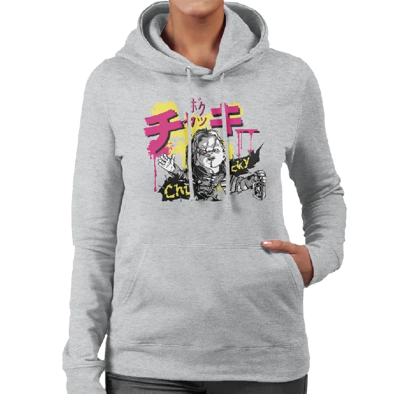 Chucky Kanji Women's Hooded Sweatshirt Hoodie with Logo Branding Identity