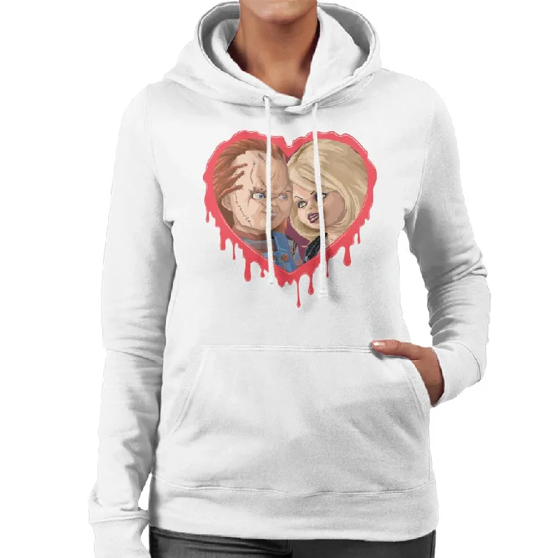 Chucky Tiffany Valentine Modern Love Women's Hooded Sweatshirt Hoodie with Neon Bright Vibrant