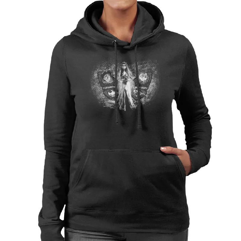 Corpse Bride Character Heads In Butterfly Wings Women's Hooded Sweatshirt Oversized Hoodie Comfort Casual