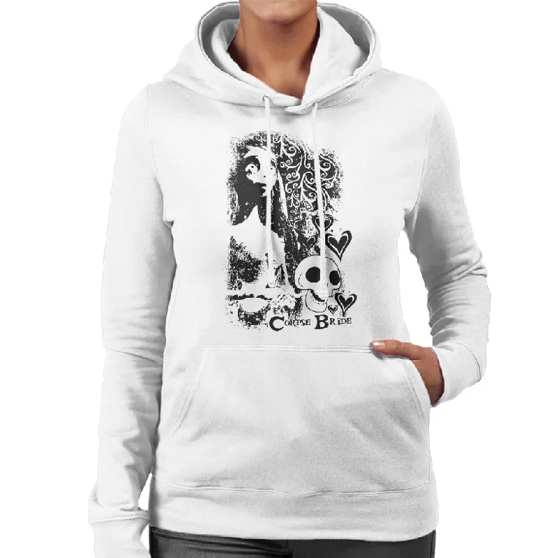 Corpse Bride Emily Skulls Women's Hooded Sweatshirt Hoodie with Print Artistic Unique