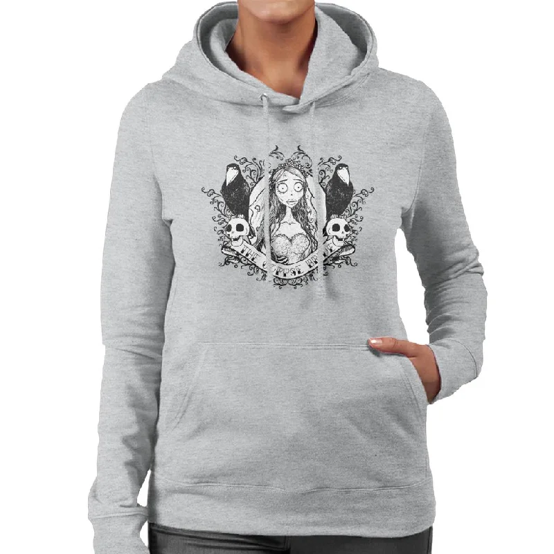 Corpse Bride Halloween Skulls Women's Hooded Sweatshirt Hoodie with Camouflage Military Edgy