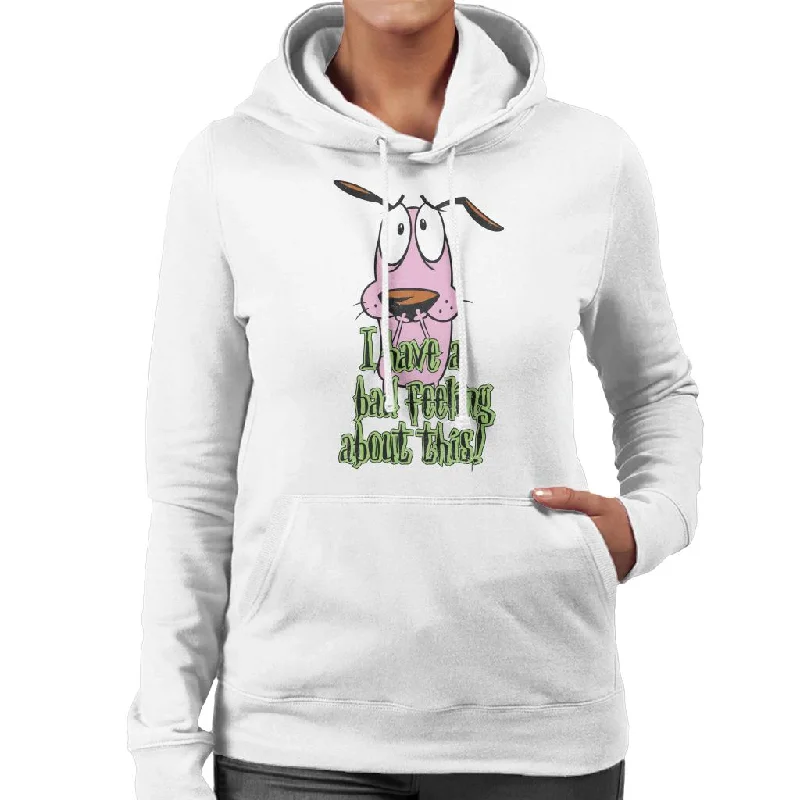 Courage The Cowardly Dog Halloween Bad Feeling Women's Hooded Sweatshirt Hoodie with Tied Waist Feminine Flattering