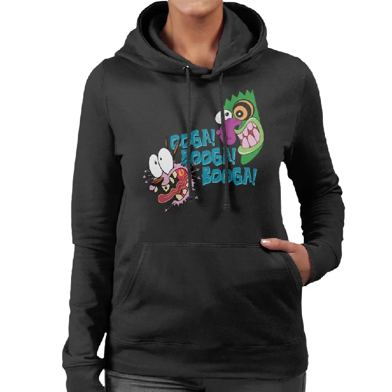 Courage The Cowardly Dog Halloween Ooga Booga Booga Women's Hooded Sweatshirt Hoodie with Toggle Buttons Decorative Unique