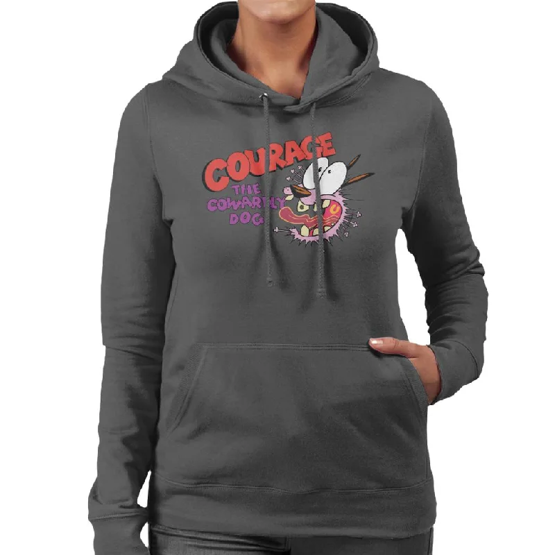 Courage The Cowardly Dog Halloween Scared Women's Hooded Sweatshirt Hoodie with Hem Drawcord Adjustable Customizable