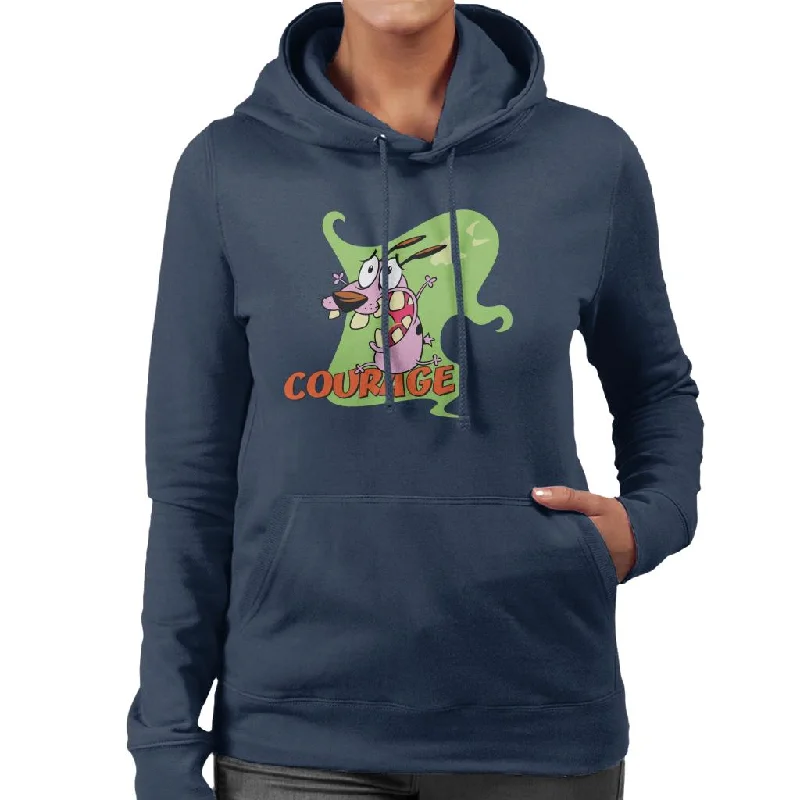 Courage The Cowardly Dog Halloween Scream Women's Hooded Sweatshirt Hoodie with Double Zipper Versatile Adjustable