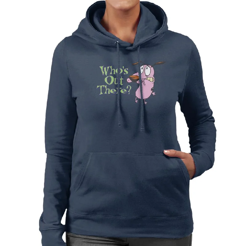 Courage The Cowardly Dog Halloween Who's Out There Women's Hooded Sweatshirt Hoodie with Back Slit Movement Comfort