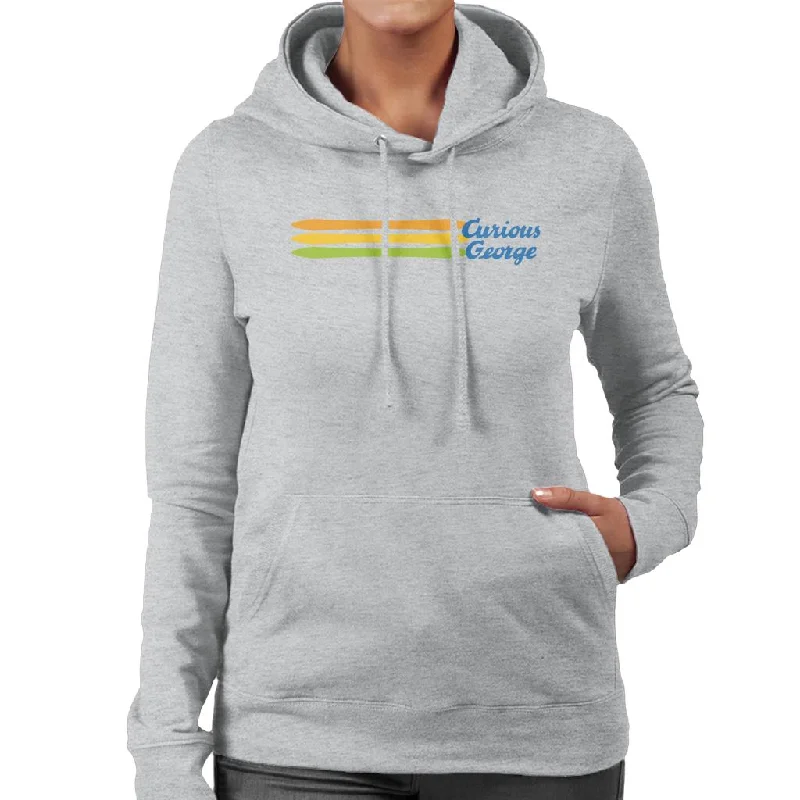 Curious George Blue Logo Women's Hooded Sweatshirt Hoodie with Reflective Safety Nightwear