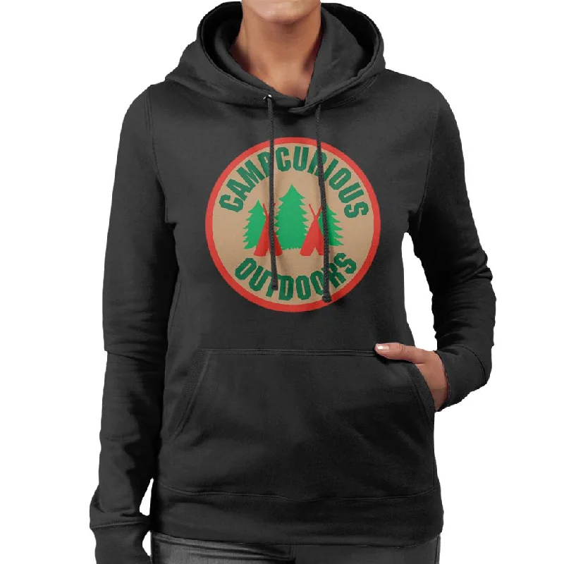 Curious George Camp Curious Outdoors Women's Hooded Sweatshirt Hoodie with Cropped Fit Short Trendy
