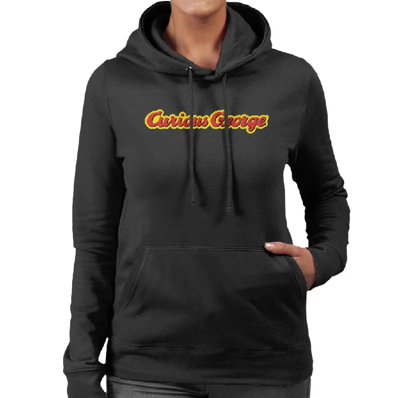 Curious George Classic Logo Women's Hooded Sweatshirt Hoodie with Button Classic Timeless