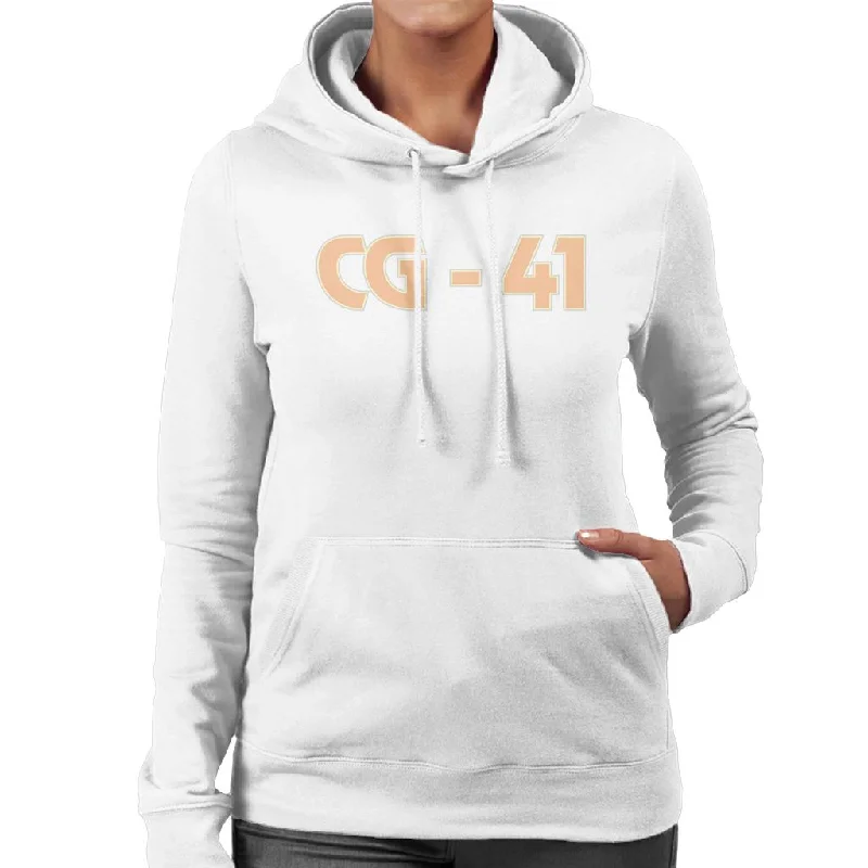 Curious George Peach C G 41 Women's Hooded Sweatshirt Hoodie with Typography Text Message