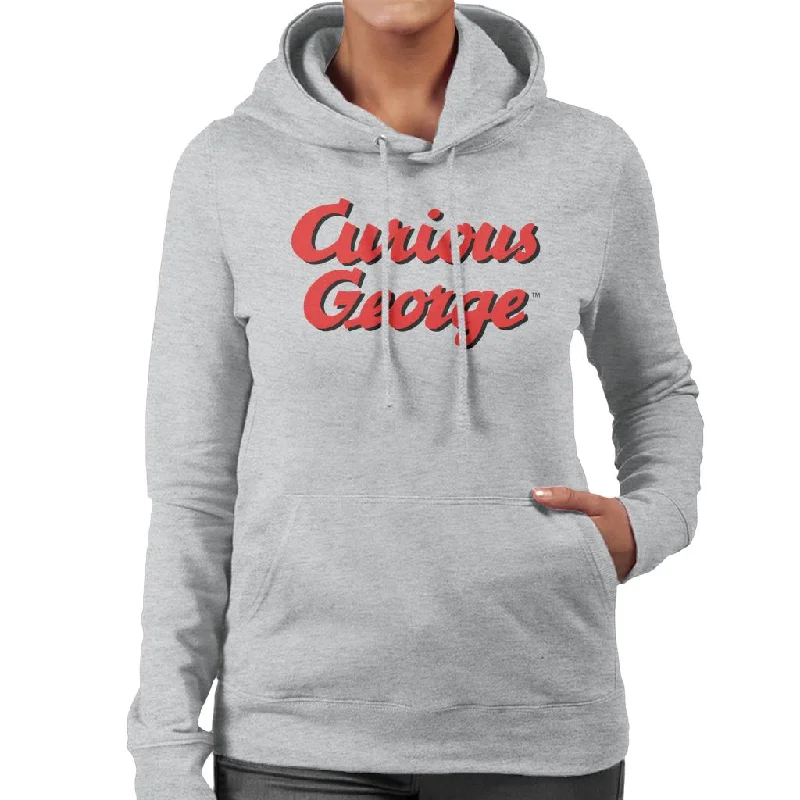 Curious George Red Logo Women's Hooded Sweatshirt Hoodie with Pattern Geometric Abstract