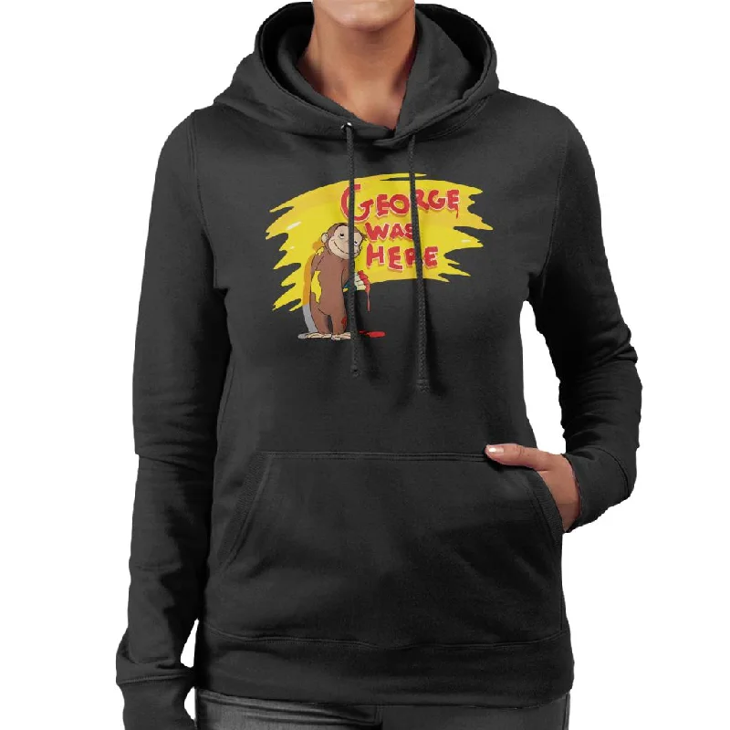 Curious George Was Here Women's Hooded Sweatshirt Hooded Sweatshirt Casual Wear Street Style