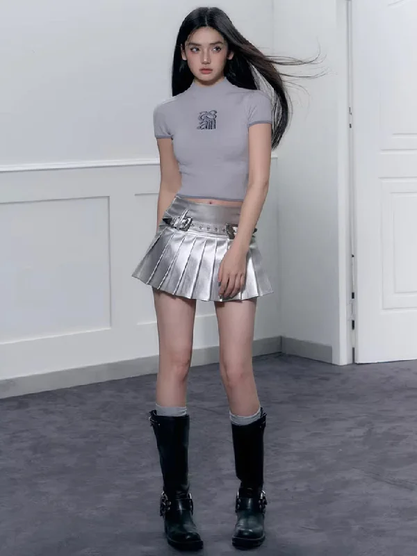 Cyberpunk Metallic Mini Skirt tulle skirt dreamy