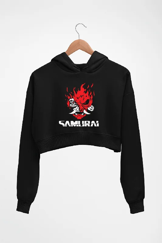 Cyberpunk Samurai Crop HOODIE FOR WOMEN Hoodie with Relaxed Fit Easy Casual