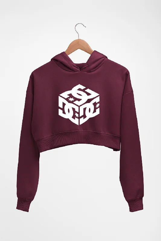 DC Crop HOODIE FOR WOMEN Hoodie with Zipper Placket Modern Functional