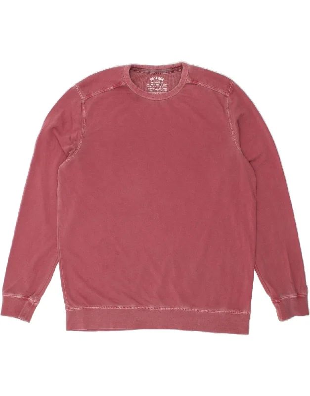 FAT FACE Mens Sweatshirt Jumper XL Pink Cotton Hoodie with Drop Shoulder Relaxed Streetwear