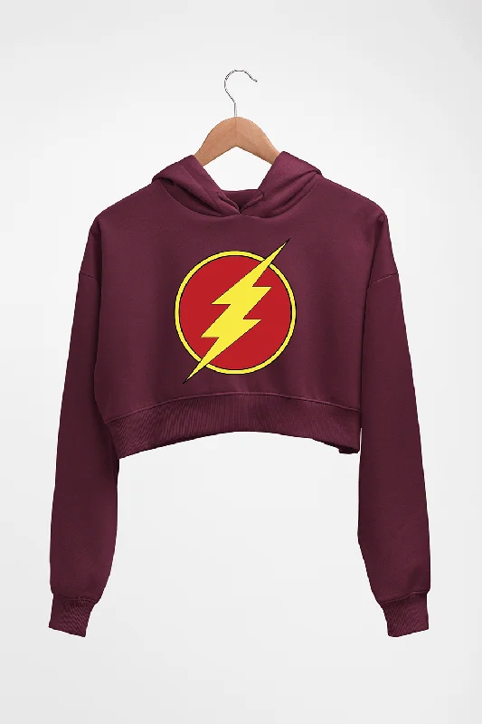 Flash Superhero Crop HOODIE FOR WOMEN Hoodie with Lace Feminine Delicate