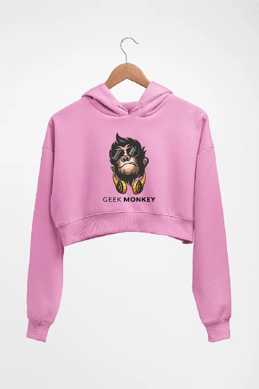 Geek Monkey Crop HOODIE FOR WOMEN Hoodie with Hem Contrast Bold Stylish