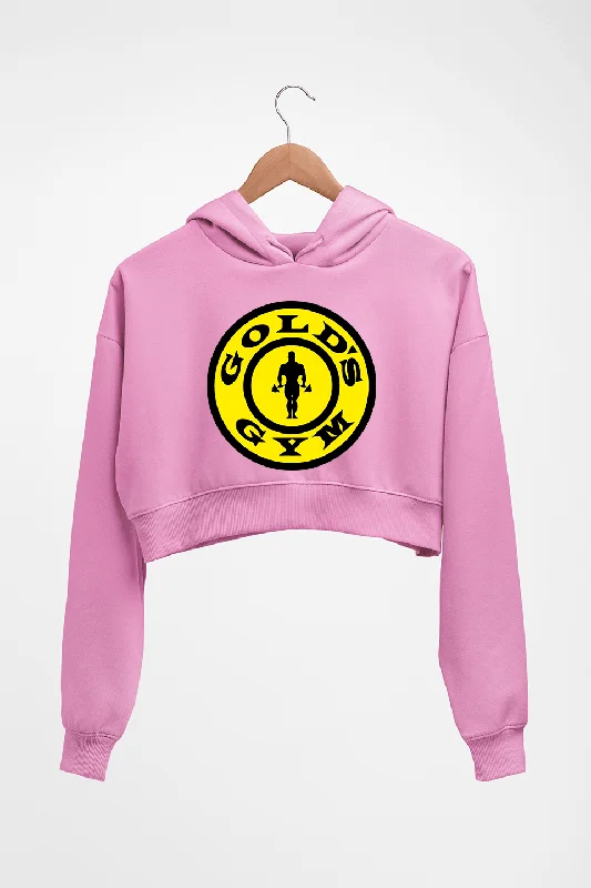 Gold's Gym Crop HOODIE FOR WOMEN Hoodie with Zipper Placket Modern Functional