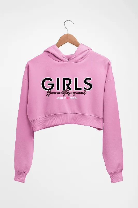 Gym Girl Power Crop HOODIE FOR WOMEN Hoodie with Stripes Bold Sporty