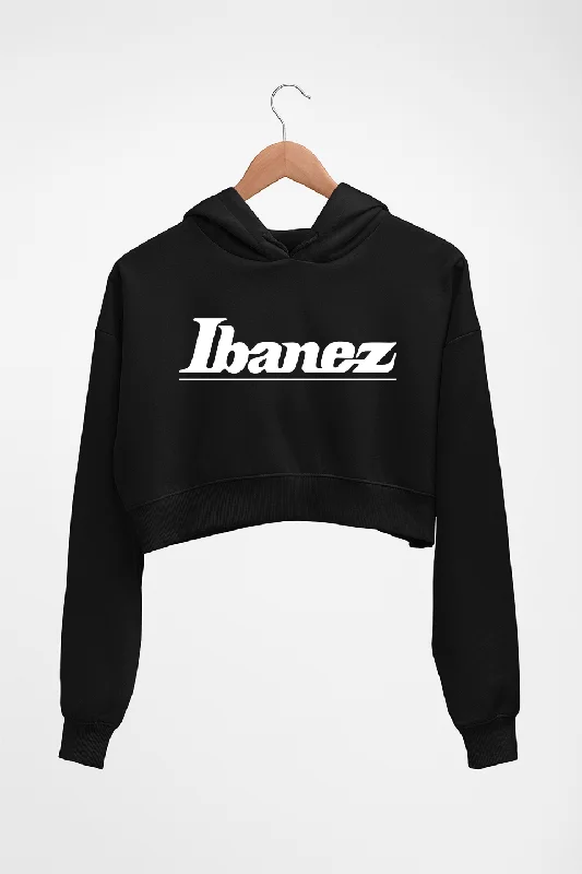 Ibanez Guitar Crop HOODIE FOR WOMEN Hoodie with Tied Waist Feminine Flattering