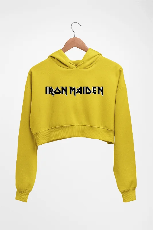 Iron Maiden Crop HOODIE FOR WOMEN Hoodie with Drop Shoulder Relaxed Streetwear