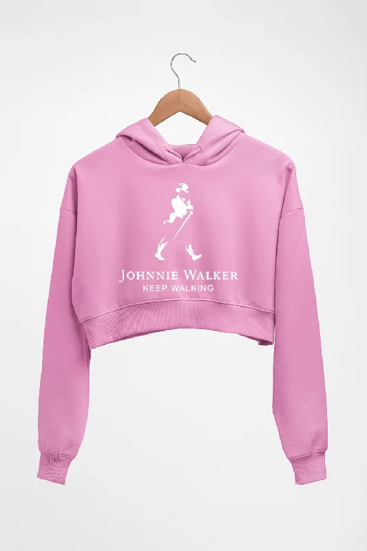 Johnnie Walker Crop HOODIE FOR WOMEN Hooded Sweatshirt Casual Wear Street Style