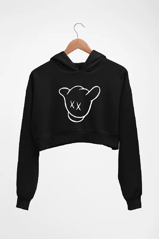 Kaws Crop HOODIE FOR WOMEN Hoodie with Ribbed Hem Stretchable Secure