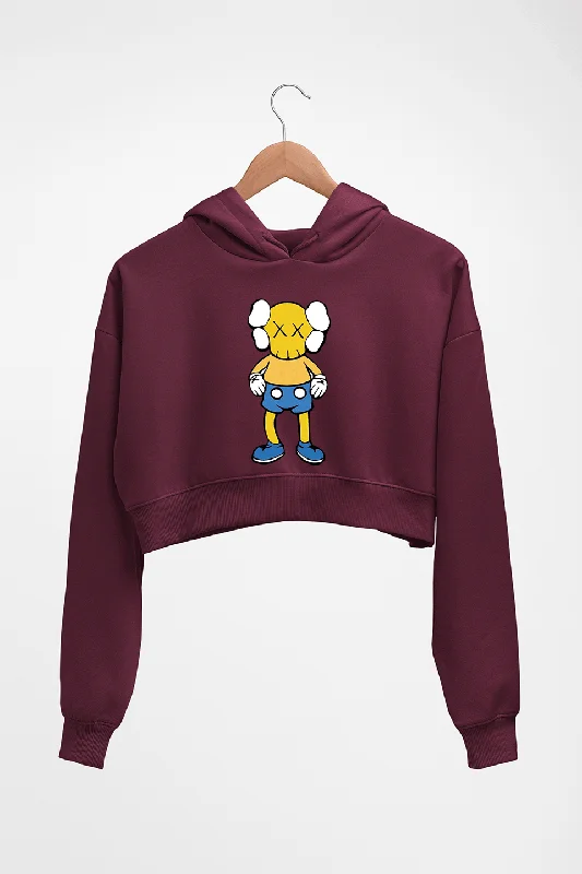 Kaws Crop HOODIE FOR WOMEN Hoodie with Stripes Bold Sporty