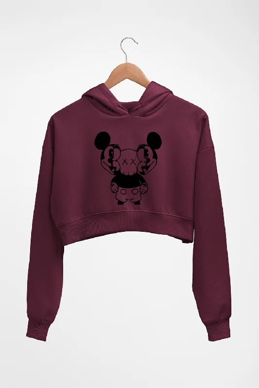 Kaws Mickey Crop HOODIE FOR WOMEN Hoodie with Drawcord Adjustable Secure