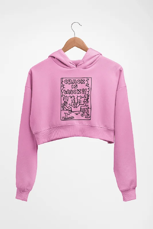 Keith Haring Crop HOODIE FOR WOMEN Hoodie with Half-Zip Sporty Casual