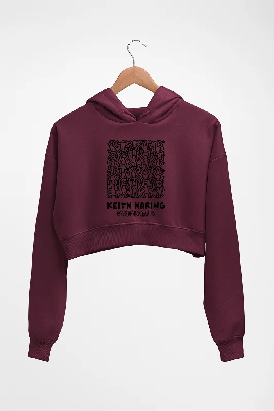 Keith Haring Crop HOODIE FOR WOMEN Hoodie with High Neck Warm Protective