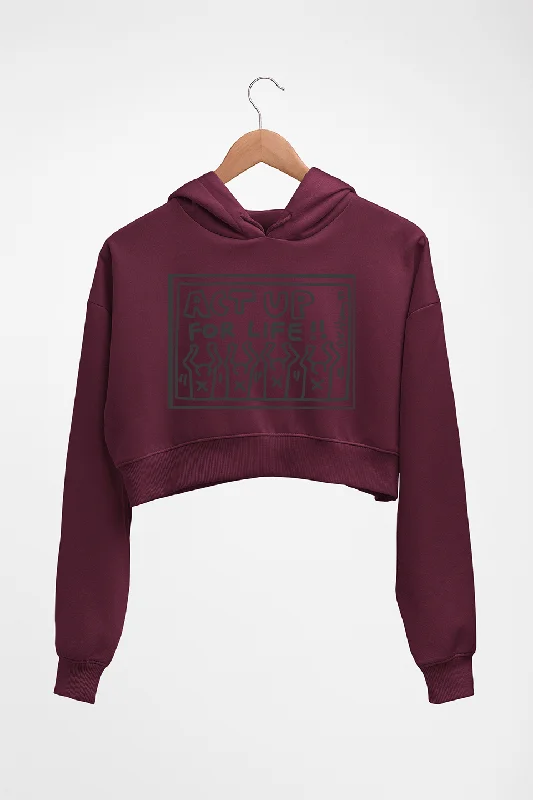 Keith Haring Crop HOODIE FOR WOMEN Hoodie with Ribbed Neckline Snug Warm