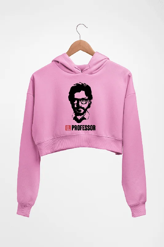 Money Heist The Professor Crop HOODIE FOR WOMEN Hoodie with Thumb Holes Functional Cozy