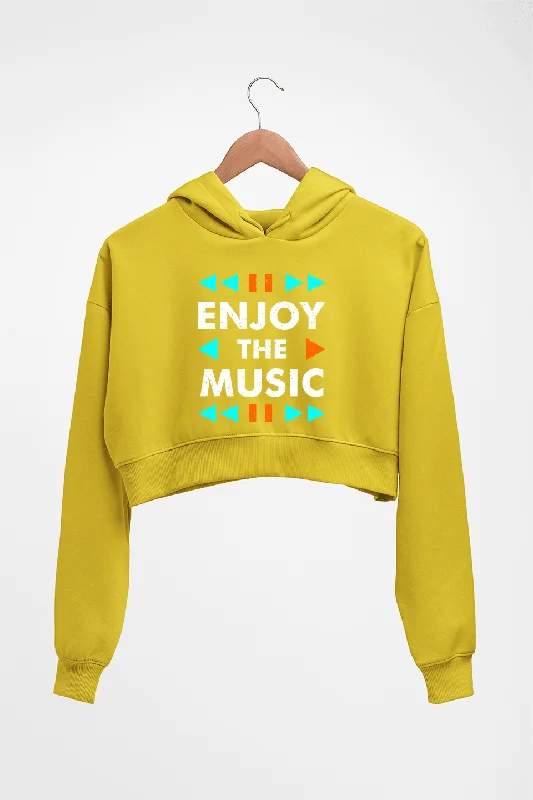 Music Crop HOODIE FOR WOMEN Hoodie with Emblem Brand Identity