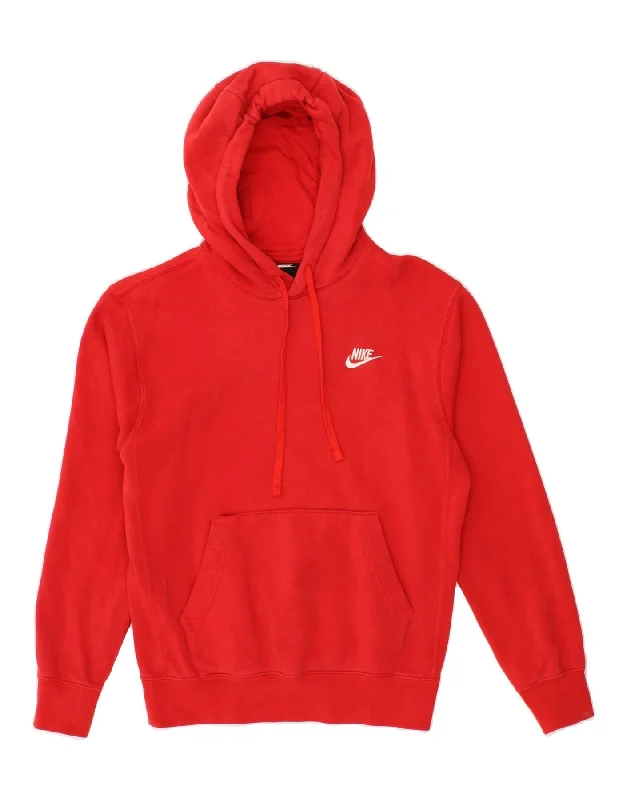 NIKE Womens Oversized Hoodie Jumper UK 6 XS Red Cotton Hoodie with Gradient Ombre Colorful