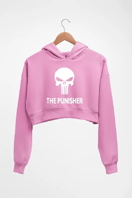 Punisher Crop HOODIE FOR WOMEN Hoodie with Hem Ribbing Snug Secure