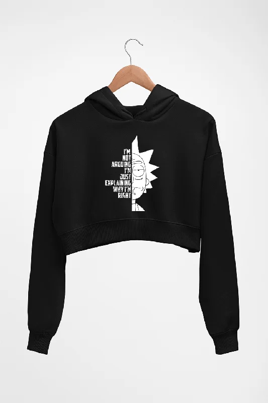 Rick and Morty Crop HOODIE FOR WOMEN Hoodie with Applique Textured Unique
