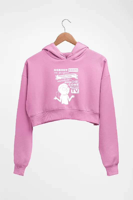 Rick and Morty Crop HOODIE FOR WOMEN Hoodie with Gradient Ombre Colorful