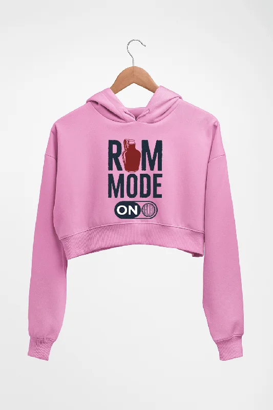 Rum Crop HOODIE FOR WOMEN Hoodie with Hem Embroidery Detailed Premium