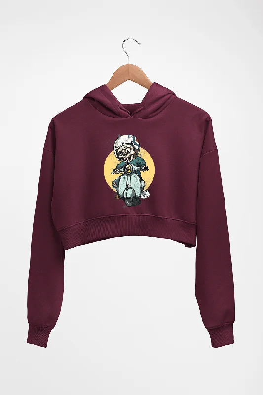 Skull Crop HOODIE FOR WOMEN Hoodie with Hem Detail Decorative Unique