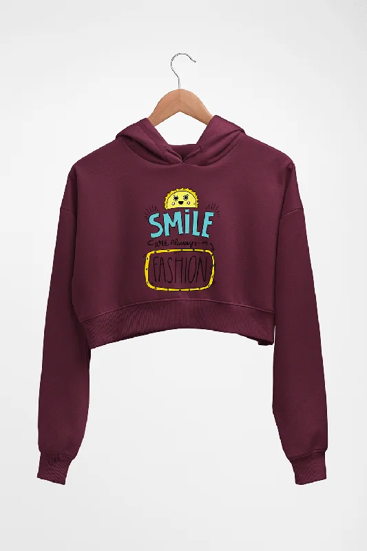 Smile are Always in Fashion Crop HOODIE FOR WOMEN Hoodie with Thumb Holes Functional Cozy