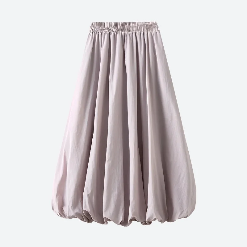 Soft Girl Pastel Bubble Midi Skirt denim skirt trendy