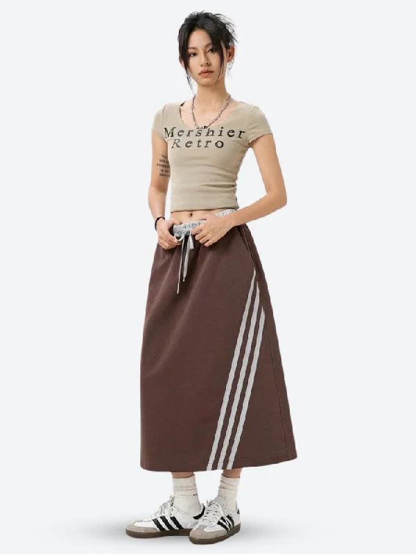 Sport Midi Skirt asymmetrical skirt cut