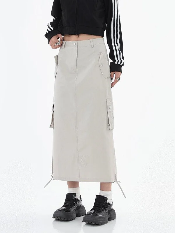 Tech Parachute Maxi Skirt wool skirt warm