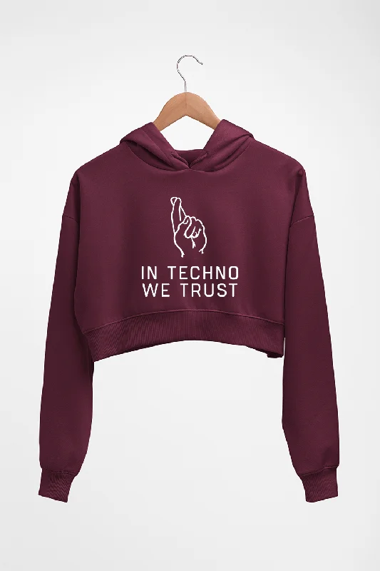 Techno Crop HOODIE FOR WOMEN Hoodie with Strings Custom Fit Adjustable
