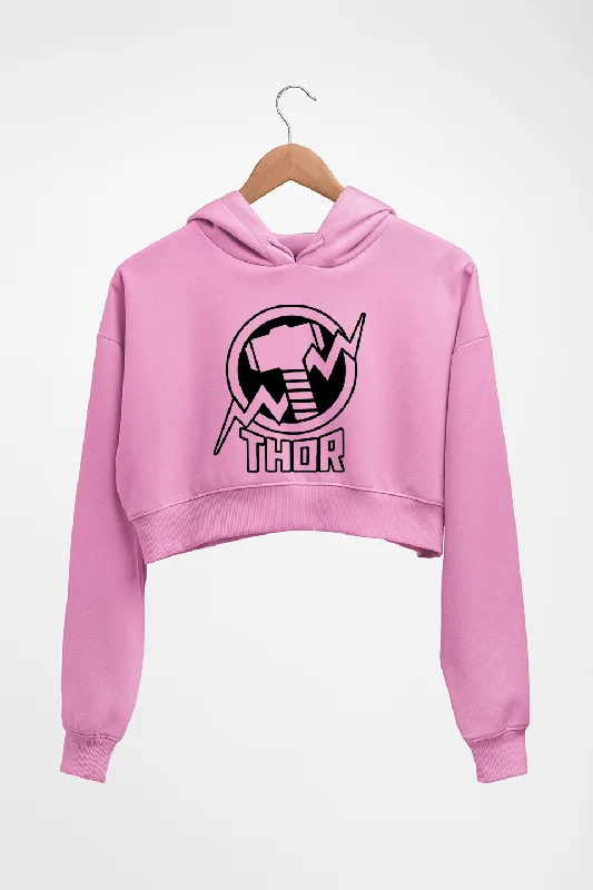 Thor Superhero Crop HOODIE FOR WOMEN Hoodie with Typography Text Message