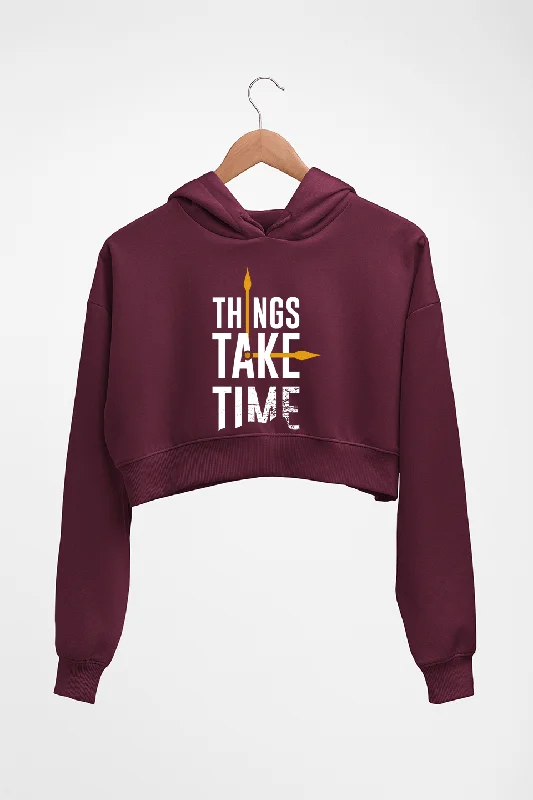 Time Crop HOODIE FOR WOMEN Hoodie with Relaxed Fit Easy Casual